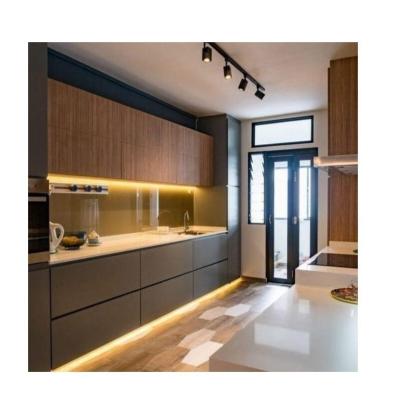 China Modern Design Melamine Board Kitchen Cabinet with Customized Veneer Color Combination for sale