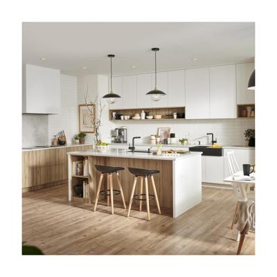 China YALIG Luxury Kitchen Furniture White Kitchen Cabinet Made of MDF and Melamine Board for sale