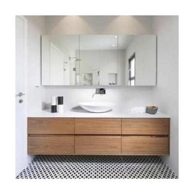 China Modern Round Led Mirror Sliding Solid Wood Cabinet Combo Bathroom Sink with Materials for sale