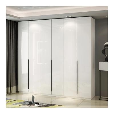 China Modern Design MR HDF Board White Lacquer Wooden Wardrobes for Clothes Storage Cabinets for sale