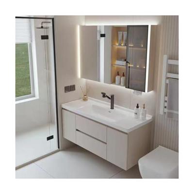 China Witte badkamerkasten Handle-free ontwerp voor vanity top en woonkamer meubels combo Te koop