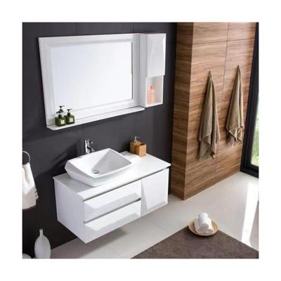 Cina Appartamento Essential Nave da vela Disegno intaglio Specchio bianco Armadio a muro appeso Bagno Vanity Set in vendita