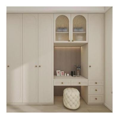 China Modern Style 3 Door Wardrobe with Mirror Dressing Table YALIG Custom Made Solid Wood for sale