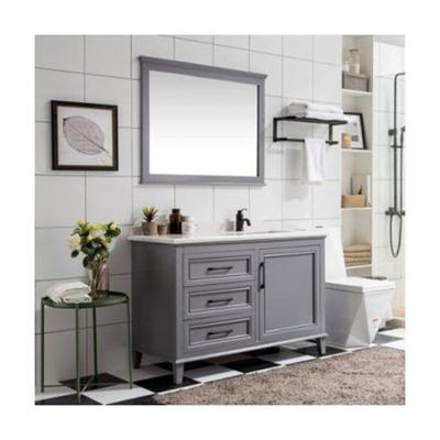 China Wall Mounted Beading Shaker Wooden Grain Floating Bathroom Vanity with Customized Designs for sale