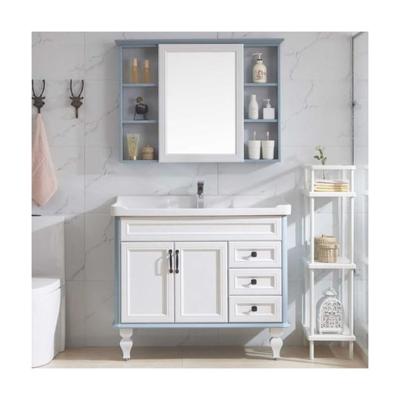 China Minimalist Style YALIG White Matte Lacquer Slim Shaker Bathroom Cabinet Manufacturers for sale