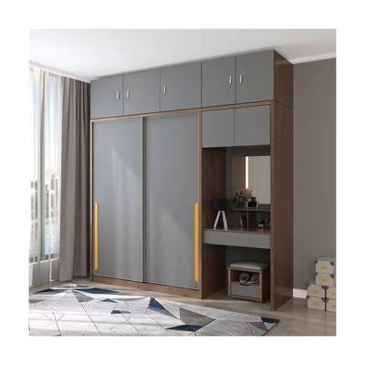 China Modern Wood Style PANEL Sliding Wardrobes for Contemporary Bedroom Furniture Designs for sale