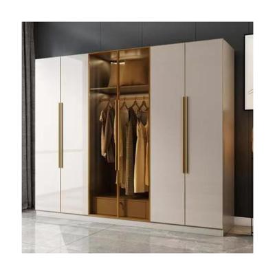 China YALIG Wooden Wardrobe with Matte Lacquer Painted Finish and Glass Door Bedroom Furniture for sale