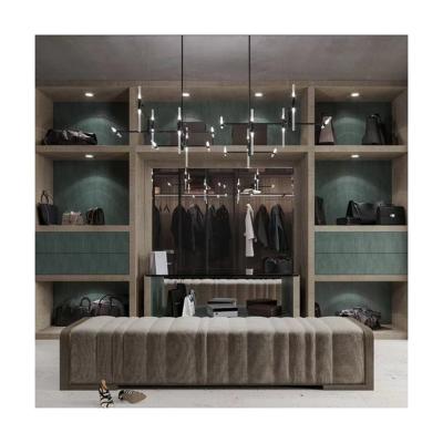 China Wooden Glass Door Wardrobe for Modern Bedroom YALIG Leather Wardrobe for sale