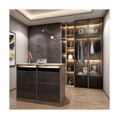 China Contemporary Design Style YALIG Veneer Modern Corner Wardrobes for Bedroom Furniture for sale