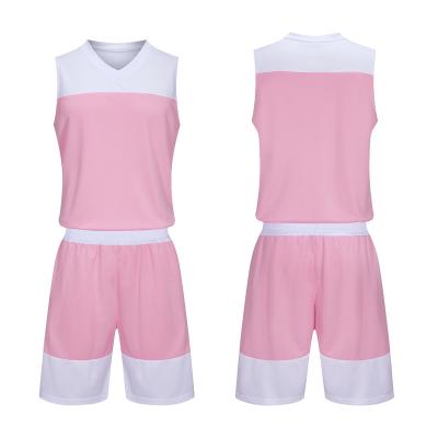 China Antibacterial Basketball Wear Custom Basketball Uniform White Breathable Vest Basketball Training Shorts for sale