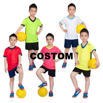 China Sets Original Custom Logo Kids Soccer Jersey Custom Made Mens Football Wear Children Pink Blue Yellow Black High Quality World Cup Wholesale for sale