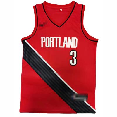 China Portland Mccollum#3 Lillard 0# Anthony 00# Breathable Basketball Jersey Embroidered Mesh Basketball Uniform Fitted Sports Wear for sale