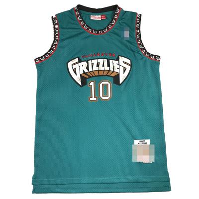 China Classic Embroidered Breathable Mesh Basketball Wear Bibby #10 Morant #12 Grizzly Bear Uniform Hardwood Basketball Tank Top for sale