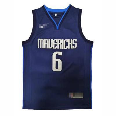 China Breathable Doncic #77 Porzingis #6 Basketball Tank Top Embroidered Mesh Wear Dallas Maverick Basketball Uniform Fitted Sports for sale