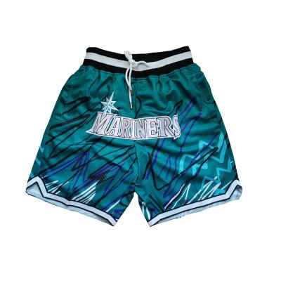 China Breathable Fashion Basketball Shorts With Drawstring Pocket Embroidered Mesh Basketball Jersey Different Teams Basketball Uniform for sale