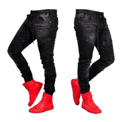 China Color Fade Proof Fashion Elastic Waist Men's Jeans High Quality Stacked Skinny Jeans Street Wear Style for sale