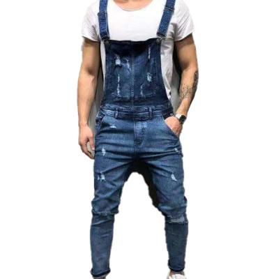 China Overall Color Fade Proof Mens Ripped Slim Denim Plus Size Fitted Jeans Street Wear Style Stacked Jeans for sale