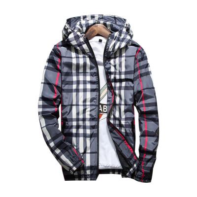 China Top Breathable Fitted Jackets Coat High Quality Spring Autumn Outdoor Jackets Plaid Mens Plus Size Jacket for sale