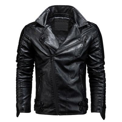 China Waterproof Oversized Men's PU Leather Jacket Winter Jacket Coat Fashion Style Patchwork Motorcycle Punk Jackets for sale