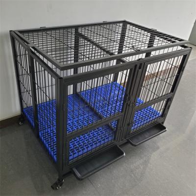 China Breathable black soft iron cage02-XXXL crate rustic wood rolling 134X74X110=52