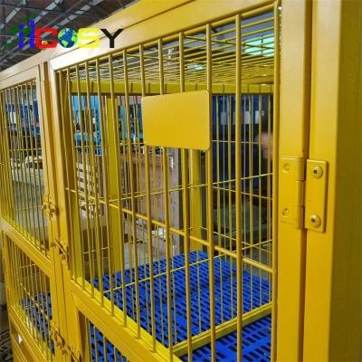 China Size L Sustainable Double Cages Four Doors 108X75X78 Cm Folding Iron Dog Cage Pet House for sale