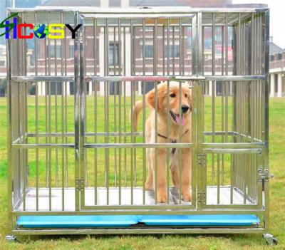 China M Size Viable Single Door 98*60*85cm Folding Stainless Steel Dog Cage Pet House for sale