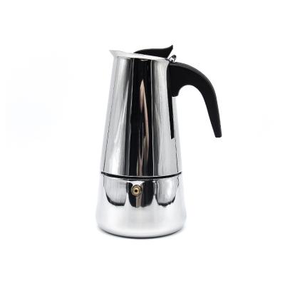 China Good Quality 100ml Electric Pot LID Stainless Steel Mocha Mini Espresso Sliver Coffee Maker for sale