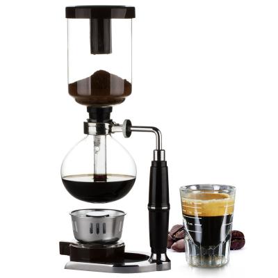 China Hotel Durable Tabletop Heat Resistant Glass Siphon Coffee Maker Siphon Royal Balancing Coffee Maker Set for sale