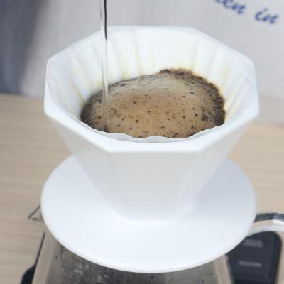 China 200ml 300ml Viable Custom White Black Porcelain Mug Pour Over V60 Coffee Spout Ceramic Coffee Filter Mug for sale