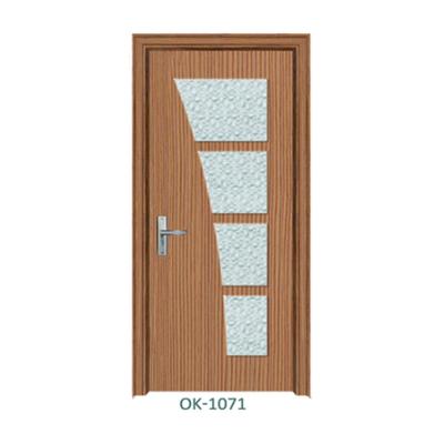 China Sound Insulation Door Wood Design MDF PVC Door Hotel Panel Glass Flush Interior Modern Wholesale for sale