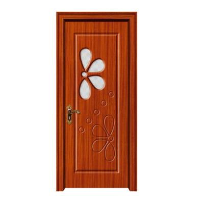 China Commercial Bathroom Glass Doors Sound Insulation PVC UPVC Frost Wooden Door Design for sale