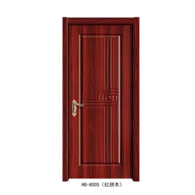 China Customized Solid Wood Single Main Door Waterproof PVC MDF/HDF Plywood Door Design Waterproof Veneer Door for sale