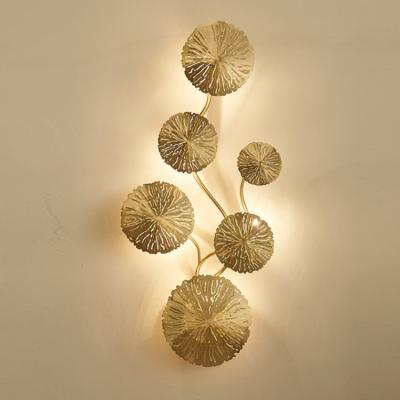 China Modern Decorative Wall Lamp Living Room Bedroom Bedside Aisle Home Decor Indoor Lighting Led Indoor Sconce Lighting Lotus Leaf Art Indoor Wall Lamp for sale