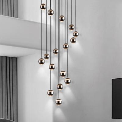 China Luxury Hotel Lobby Living Room Staircase Home Indoor Lighting Modern Dining Room Hanging Staircase Pendant Light LED Indoor Lighting Pendant Lamp for sale