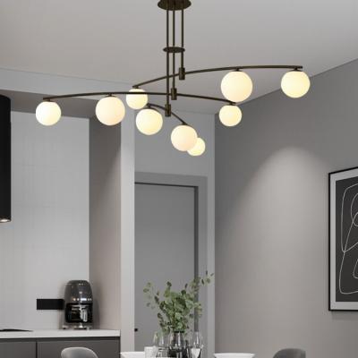 China Modern Bar Decoration Nordic Creative Strip Long Counter Chandelier LED Pendant Lamp Restaurant Indoor Lighting Pendant Lighting for sale