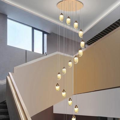 China Restaurant Luxury Living Room Chandelier Modern Nordic Designer Decorated Villa Staircase Attic Hanging Lighting Pendant Lamp for sale