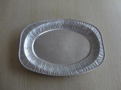 China Embossed Oval Aluminum Foil Serving Tray Full Dimension Disposable For Frozen Food for sale