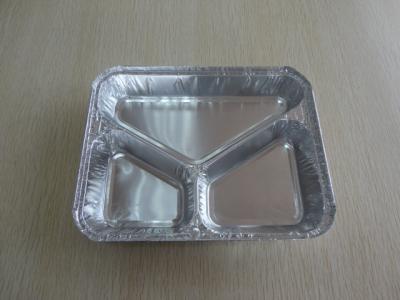 China Custom Frozen Food Disposable Aluminum Foil Storage Containers With Compartment for sale