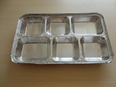 China ISO Six Compartment Aluminum Foil Serving Trays Large Bakery For Food Packing for sale