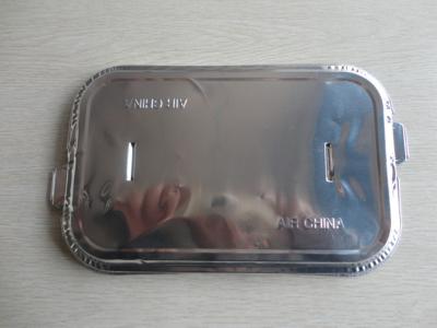 China Heat resistant aluminum foil lids rectangle shape with logo printing for Banquet for sale