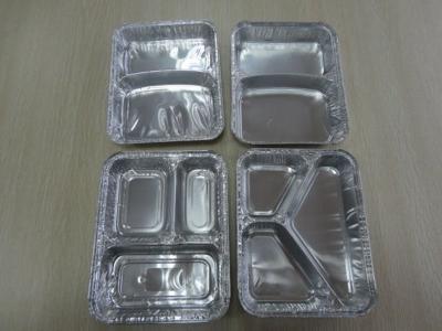 China Multi - Cavity Foil Takeaway Containers with cover Pollution-Free for restaurant for sale