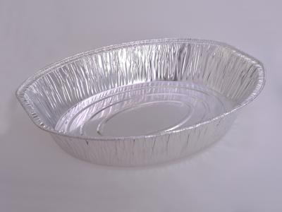 China Silver Aluminum Foil Roasting pan Food Grade Deep Oval Shape For Pie Baking for sale