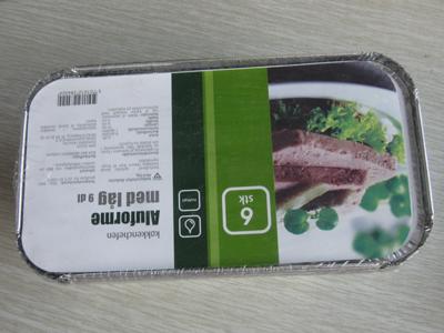 China Custom Rectangle Aluminum Foil Container With Lid For Frozen Ready Meals for sale