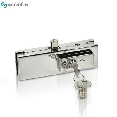 China Modern Office Partition Door Lock Clamp Stainless Steel 8-12mm Glass Accessories Hook Up Adjustment for sale