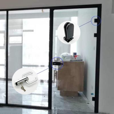 China Factory Price High Security Durable Wholesale Aluminum Office Partition Glass Door Lock System Use Swing Glass for sale