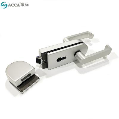 China Security Zinc Alloy / Aluminum Key Door Office Glass Door Lock With Handles Door Lock Glass for sale