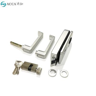 China China Manufacture Zinc Alloy / Aluminum Double Side Lever Glass Door Handle Lock With Key for sale