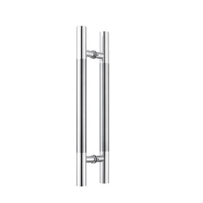 China Professional Manufacturer Easy Installation Polished H Type 304 Stainless Steel Sliding Glass Door Handles for sale