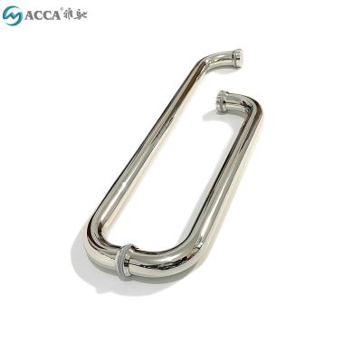 China Easy Installation Professional Customized Shower Glass Door Handle Polish Push Pull Stainless Steel Sliding Glass Door Handles for sale