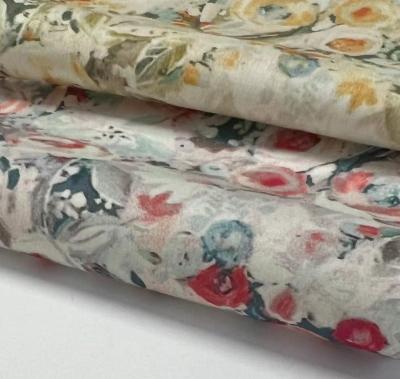 China Stain Resistant Less Moq  Digital Printing  Floral Textile 100% Cotton Poplin Fabric  For Shirts Dress for sale